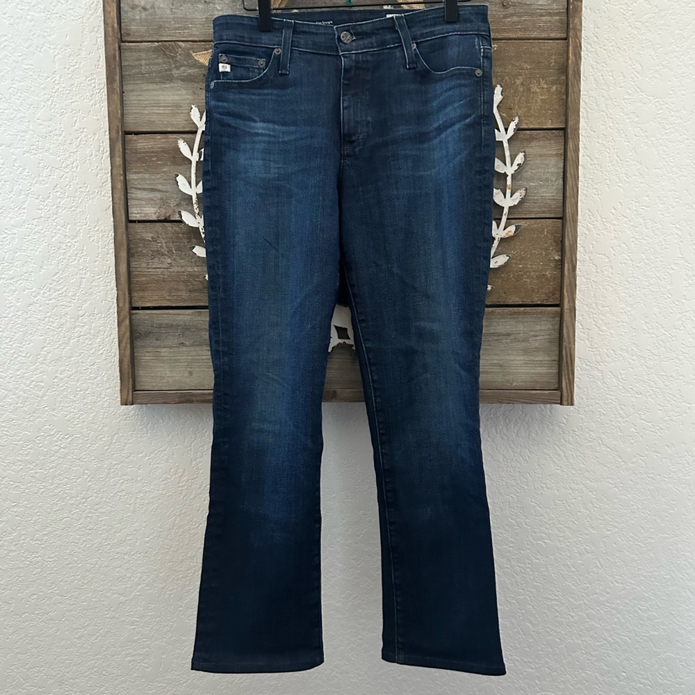 AG Mari High Rise Slim Straight Dark‎ Blue Stretch Denim Jeans size 28